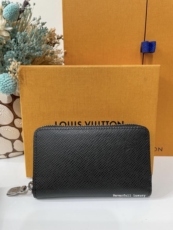 Louis Vuitton Zippy Coin Purse Vertical Noir Taiga Leather, Luxury ...