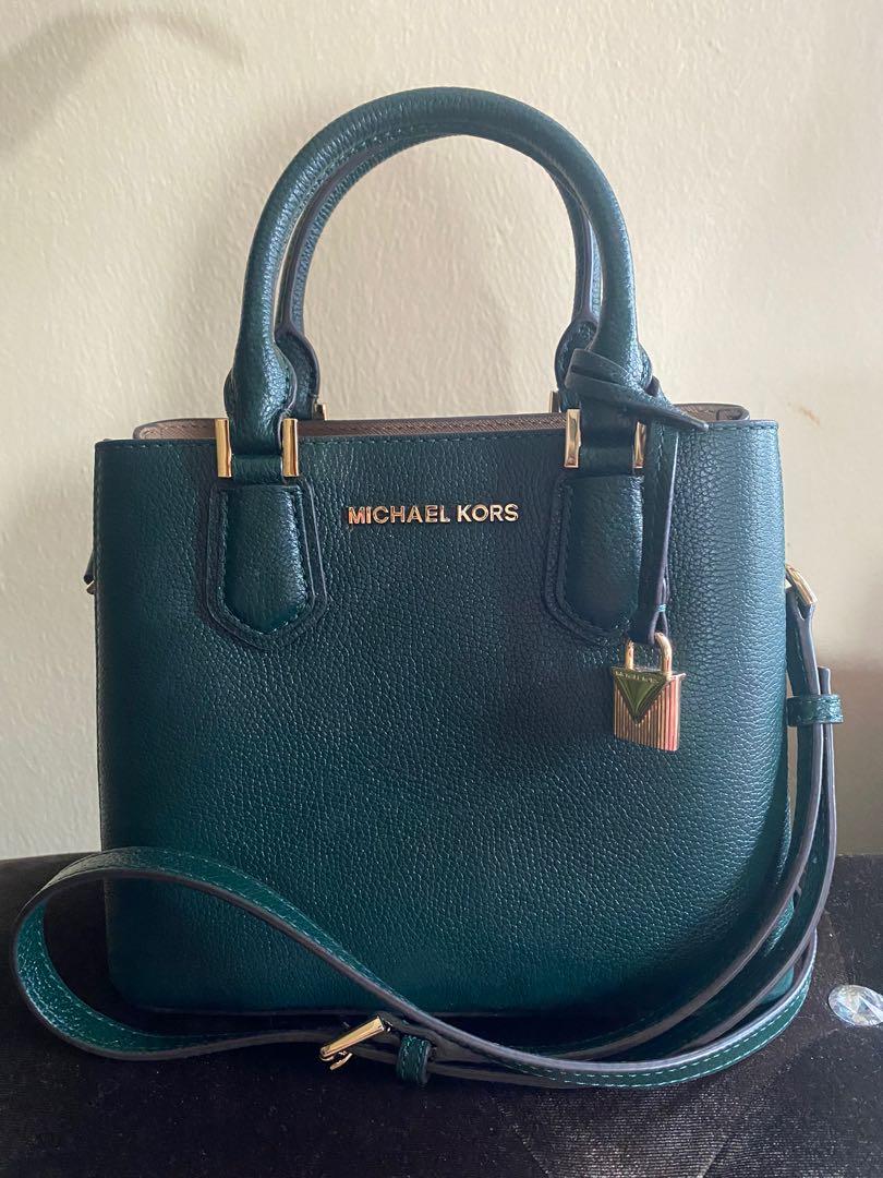 Michael Kors Adele in Emerald Green, Women's Fashion, Bags & Wallets,  Clutches on Carousell