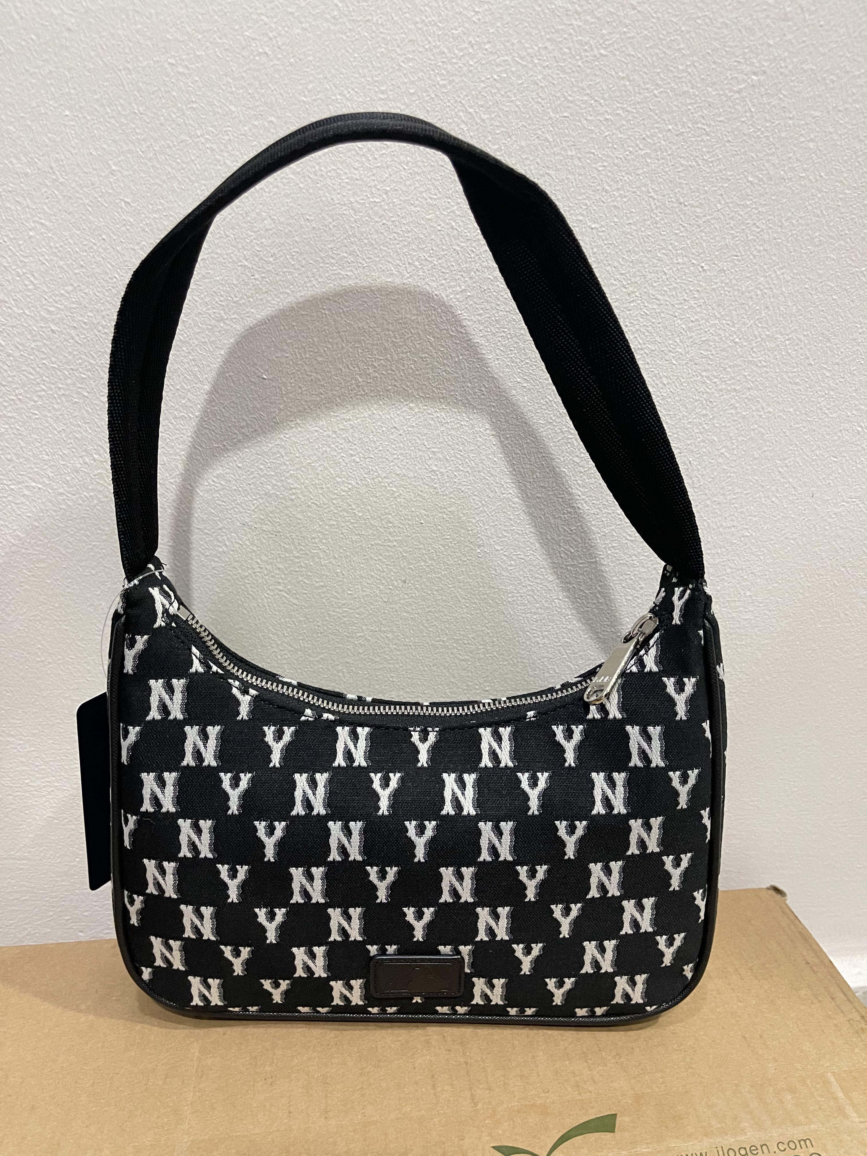 mlb monogram jacquard hobo bag