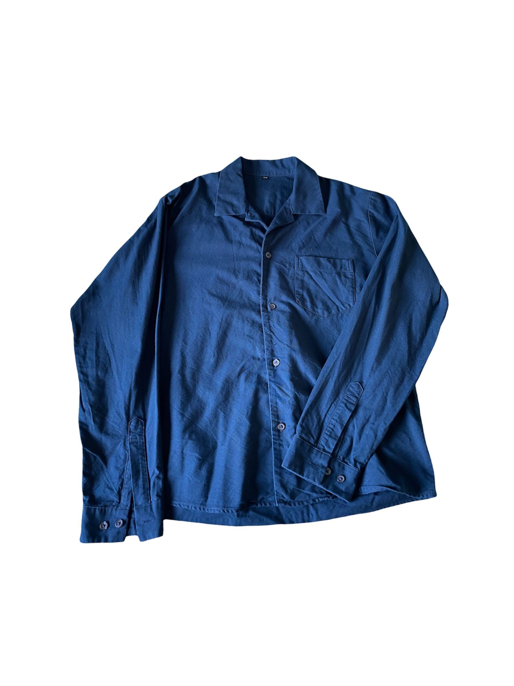 MUJI Boxy ButtonUp Shirt (Navy Blue), Men's Fashion, Tops & Sets