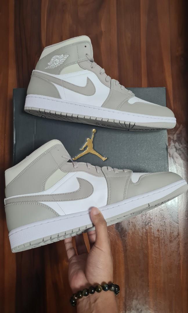 Air Jordan 1 Mid Linen, Men's Fashion, Footwear, Sneakers on Carousell
