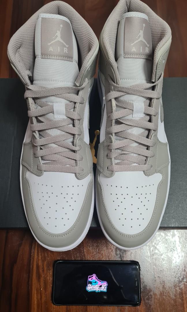 Air Jordan 1 Mid Linen, Men's Fashion, Footwear, Sneakers on Carousell