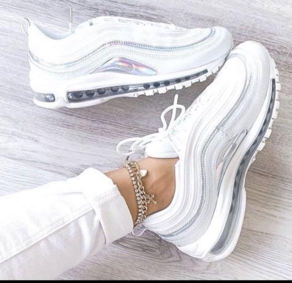 white and holographic air max 97