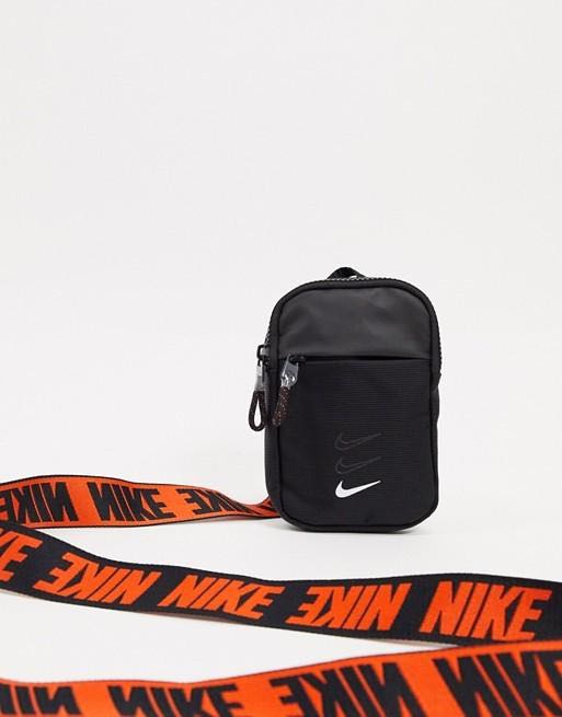 Nike essentials black orange shoulder crossbody bag, Men's Fashion ...