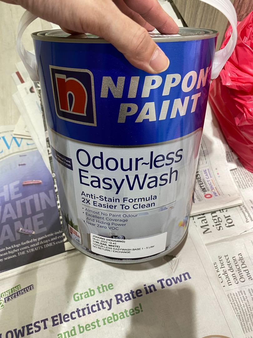 Nippon Paint Odourless EasyWash in Sail White 1199, Furniture & Home