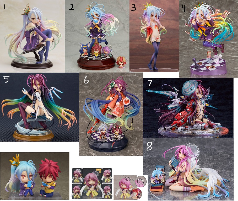 Zhongkaihua Figura Anime No Game No Life - Jibril, Schwi Dola, Shiro - PVC Di Qualità, Altezza 10-18 Cm - Decorazione Da Collezione E Regalo