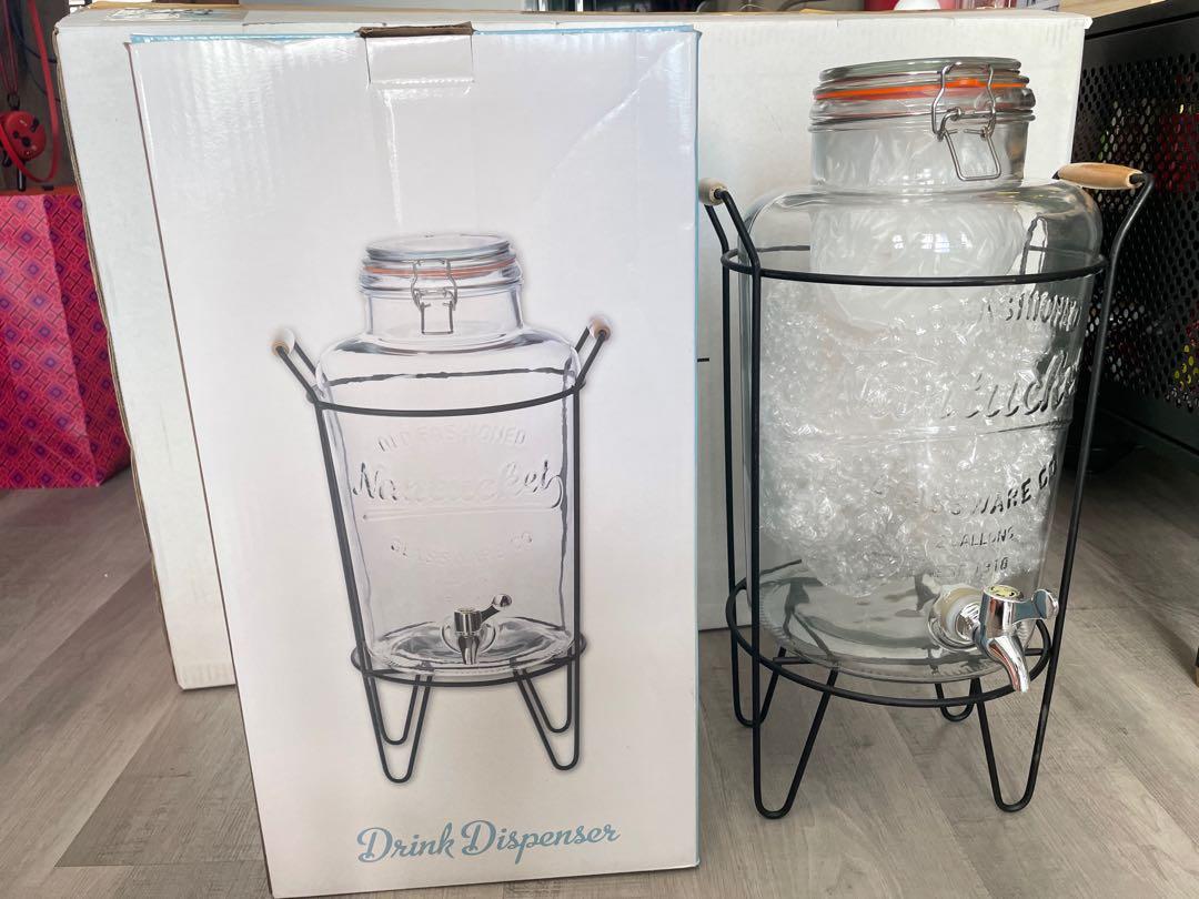 Old Fashioned Nantucket Glassware Co 2 Gallons Drink Dispenser