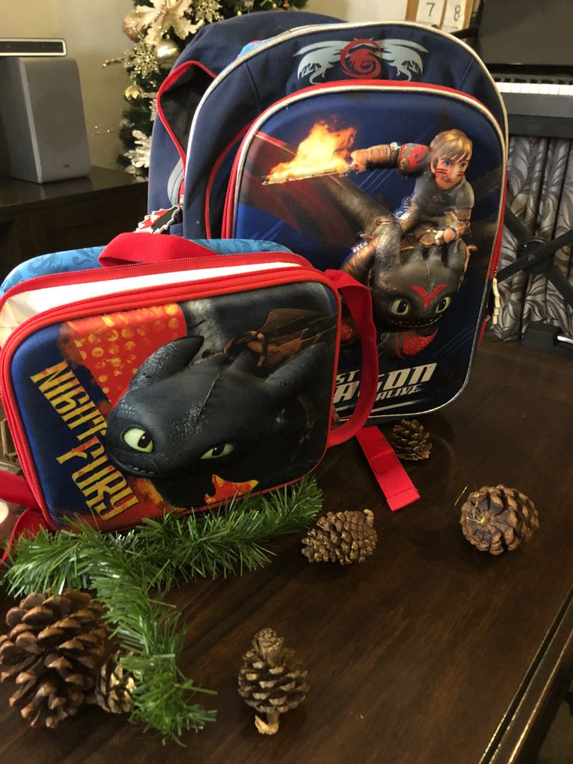 Original How to train your dragon backpack and lunch bag bundle, Babies