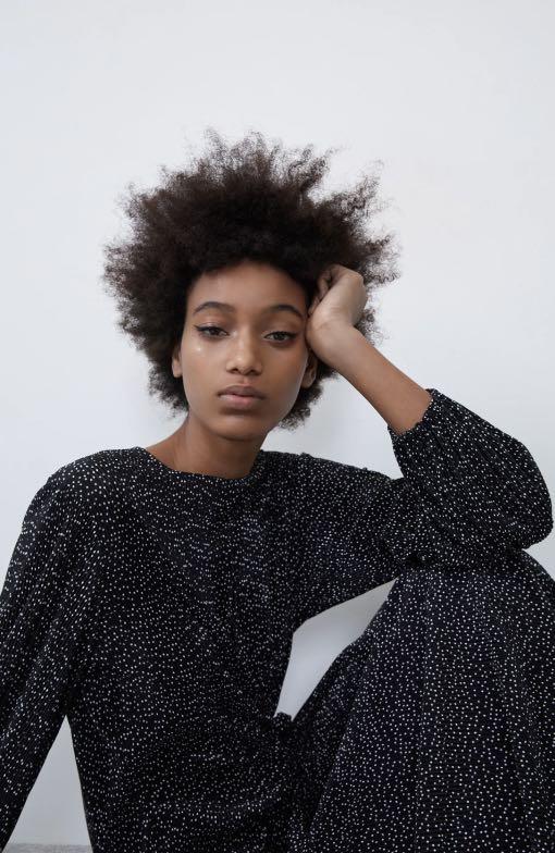 Zara pleated polka dot dress new arrivals