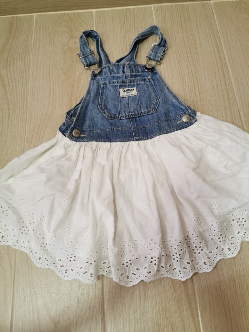 Oshkosh Girl Denim Eyelet Dress Babies Kids Babies Kids Fashion on Carousell