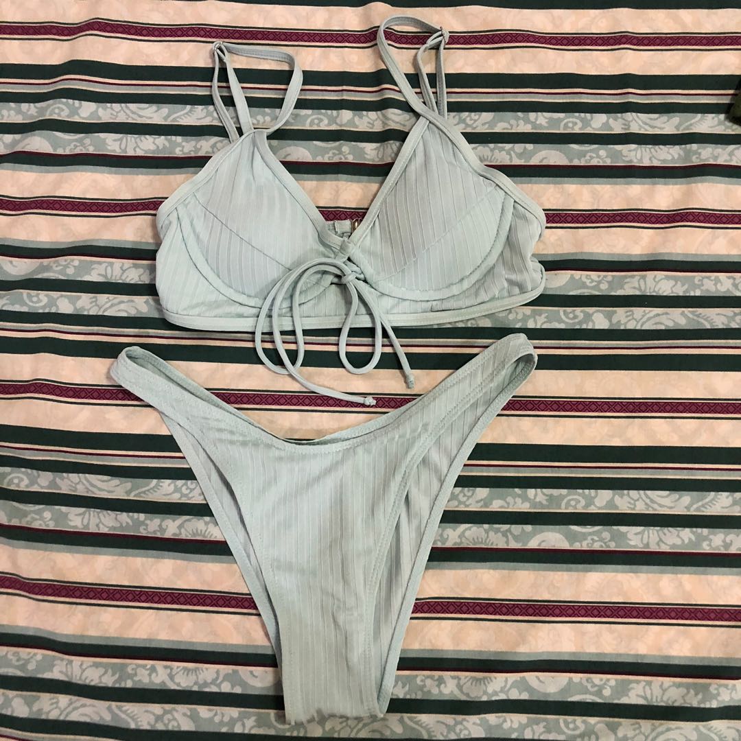 pastel green bikini, Women's Fashion, Swimwear, Bikinis & Swimsuits on