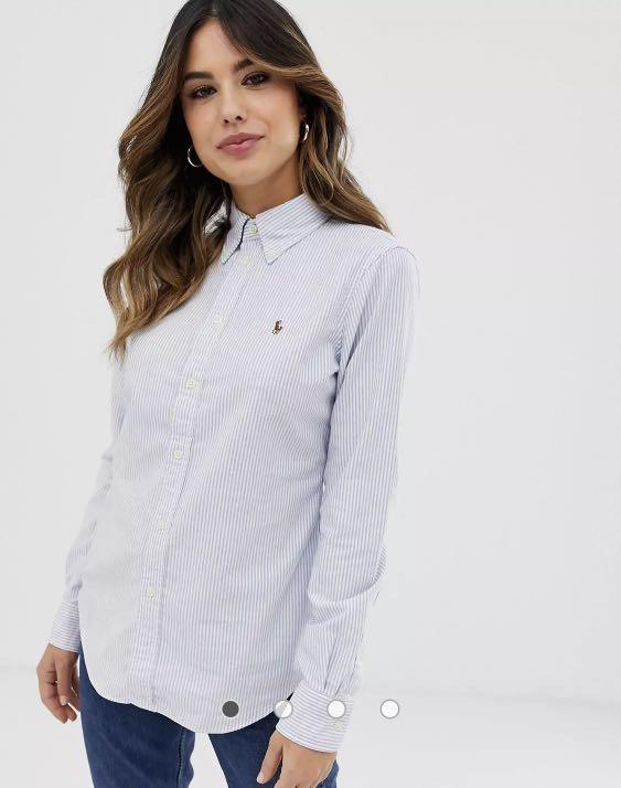 Ralph lauren women's sales striped oxford shirt