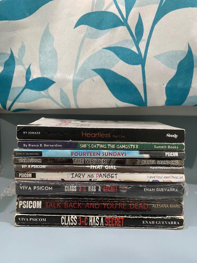 Preloved Wattpad Books (Category: Storybooks) located in Valenzuela. Submitted by icethrifts (Listing ID 1136279516, Image 1). Description: Heartless Part One - 100 She’s Dating The Gangster - 100 Fourteen Sundays - 100 The Writer - 100 That Girl - 100 Diary ng Panget - 100 (SOLD) Class 3C Has a Secret Volume Two - 150 (SOLD) Class 3C Has a Secret Volume One - 100 Talk Back and You’re Dead - 100.
