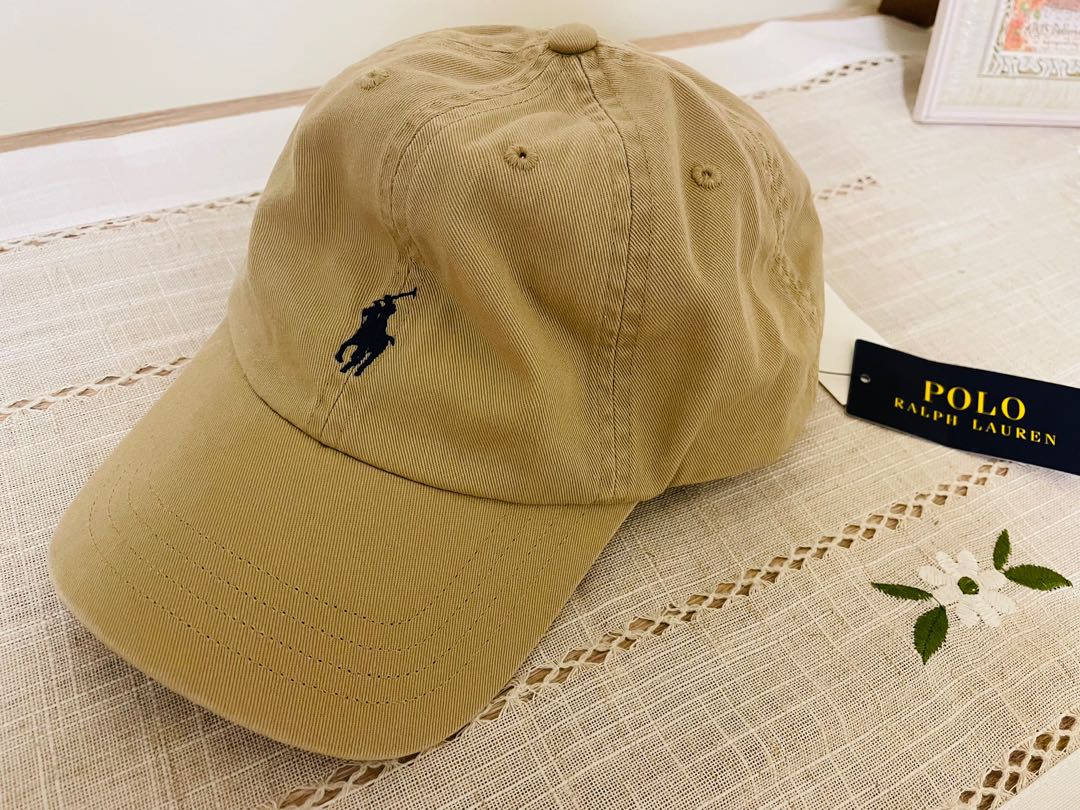 Ralph Lauren Polo Cap 卡其色老帽刺繡小馬遮陽帽棒球帽帽子, 她的