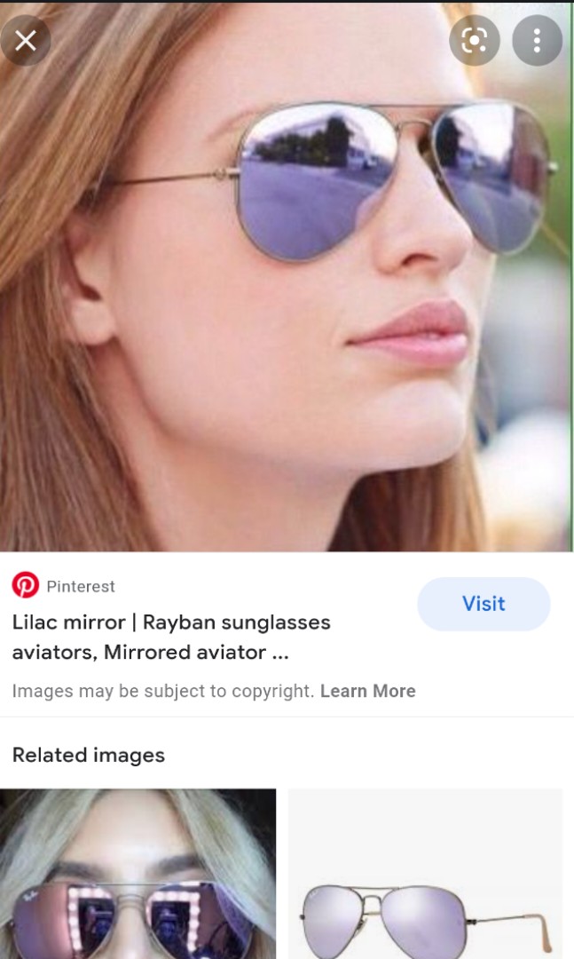 Lilac mirror ray bans top