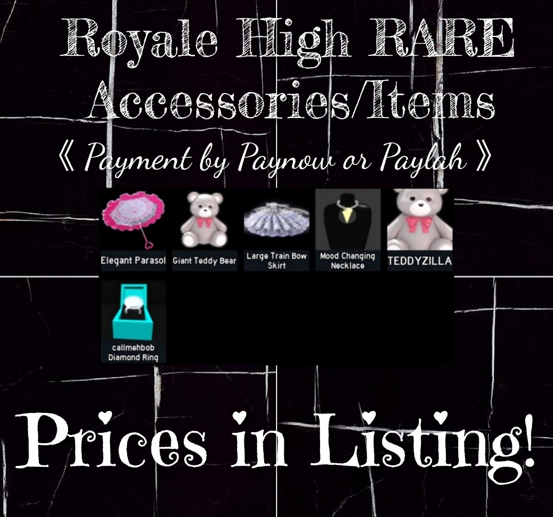 ROYALE HIGH RARE ITEMS, Video Gaming, Gaming Accessories, In-Game Products  on Carousell