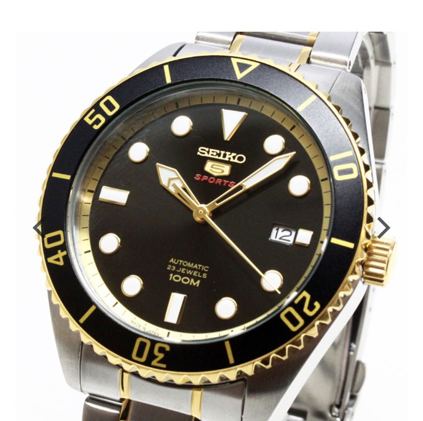 Seiko 5 online black and gold