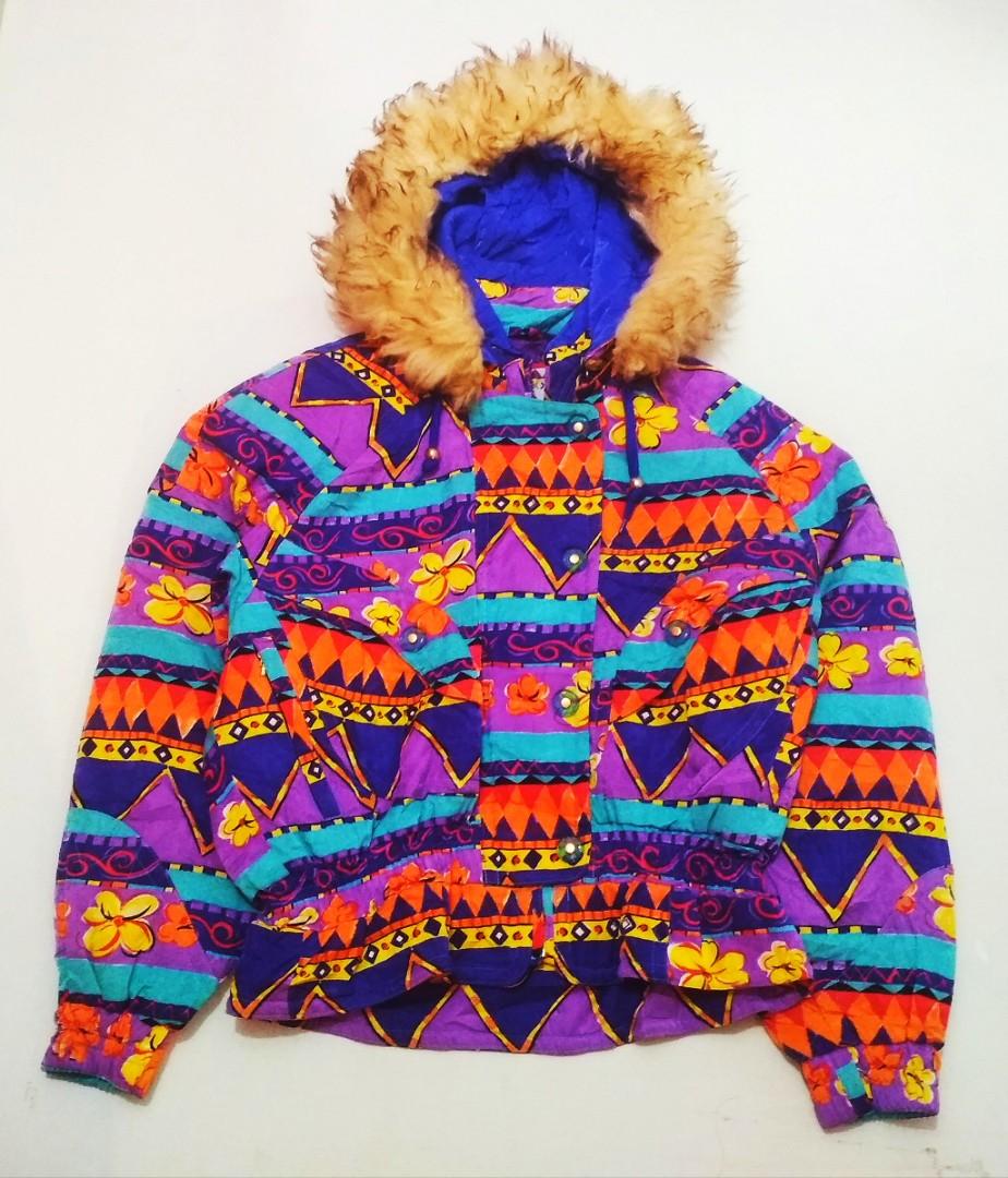 Ski jacket vintage colourful preloved 