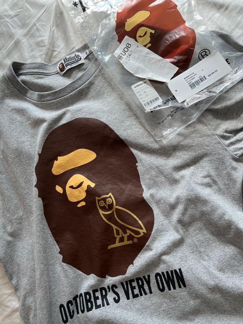 steal below retail BAPE X OVO grey tee 