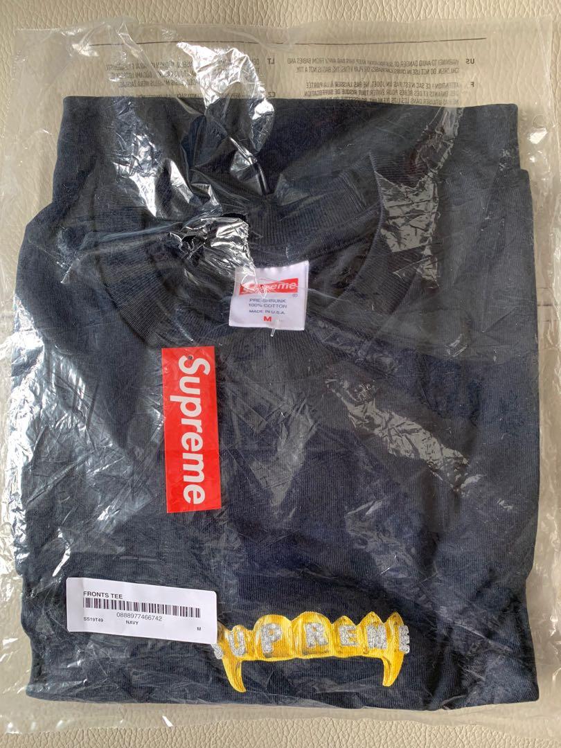 supreme fronts tee navy