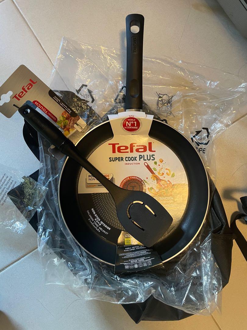 Tefal non stick induction cooking pan and spatula set, Furniture & Home