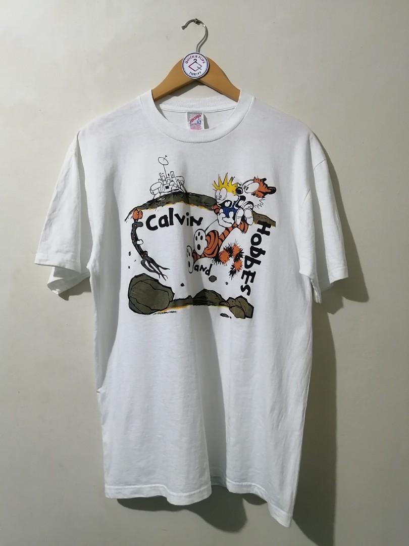 Vintage 90s Calvin And Hobbes Comic Tee Mens Fashion Tops And Sets Tshirts And Polo Shirts On 2463