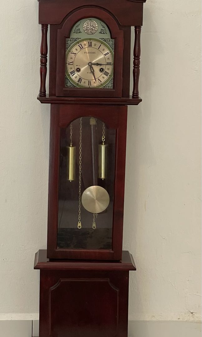 Vintage Clock Fuji Time Grandfather clock, Furniture & Home Living