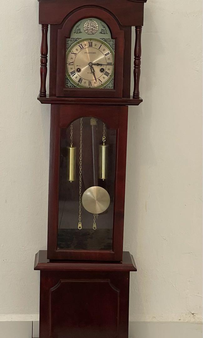 Vintage Clock Fuji Time Grandfather clock, Furniture & Home Living