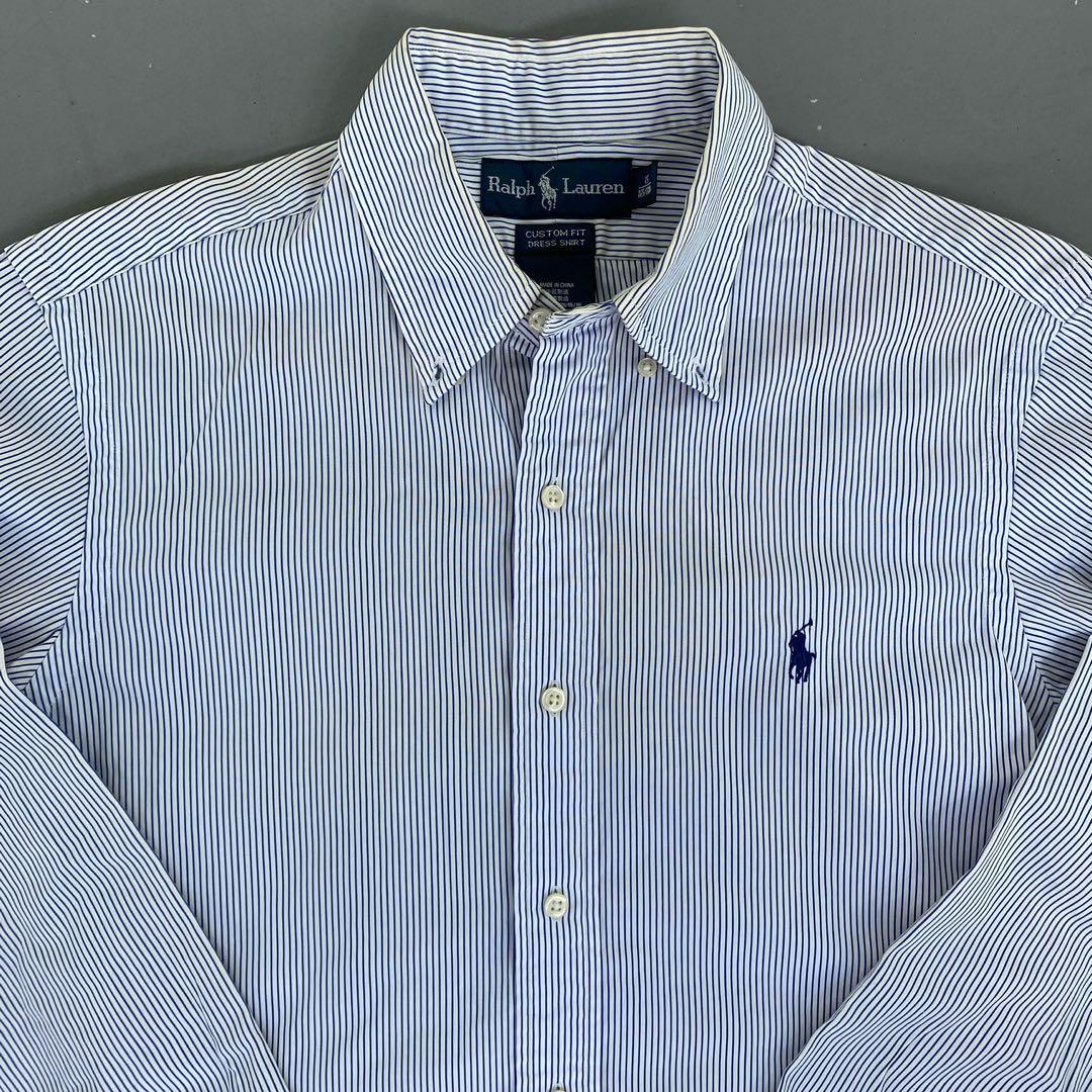 Vintage Ralph Lauren Blue Stripe Button Shirt
