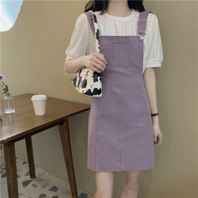 Purple on sale denim overalls