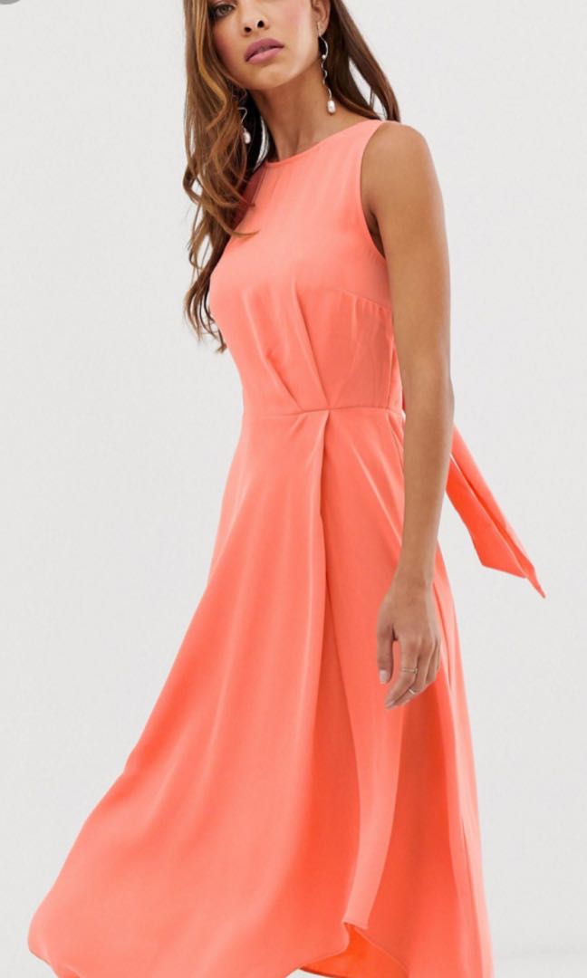 Warehouse tie cheap back midi dress