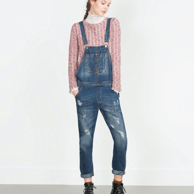 Zara denim overalls, Women's Fashion, Dresses & Sets, Jumpsuits on