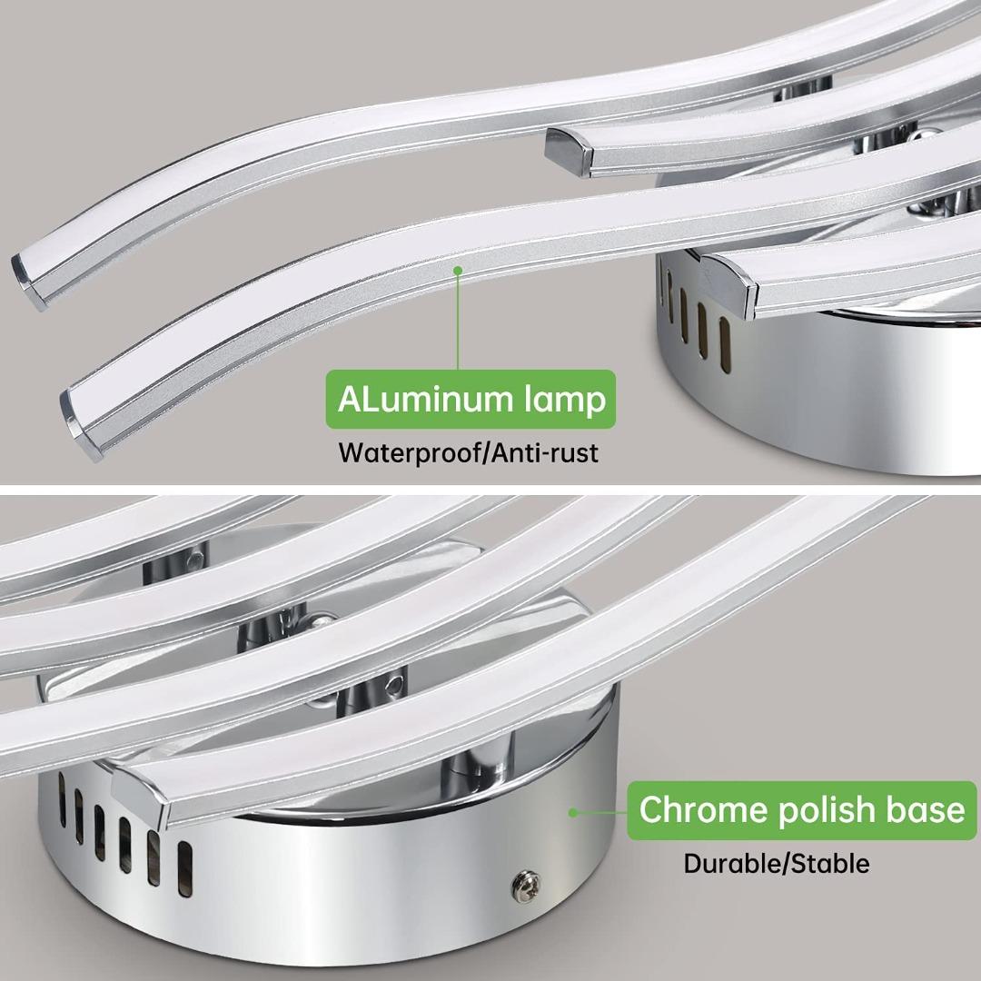 (2 Pack No Wire's) Kimjo LED Ceiling Light, Elegant Curved Design Ceiling Lights, 24W 4000K