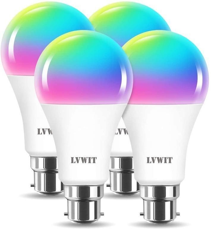 [649] LVWIT B22 WiFi LED Bulb,A70 1521Lm,Tuya Smart Bulb B22,12W Replace 100 Watt, RGB