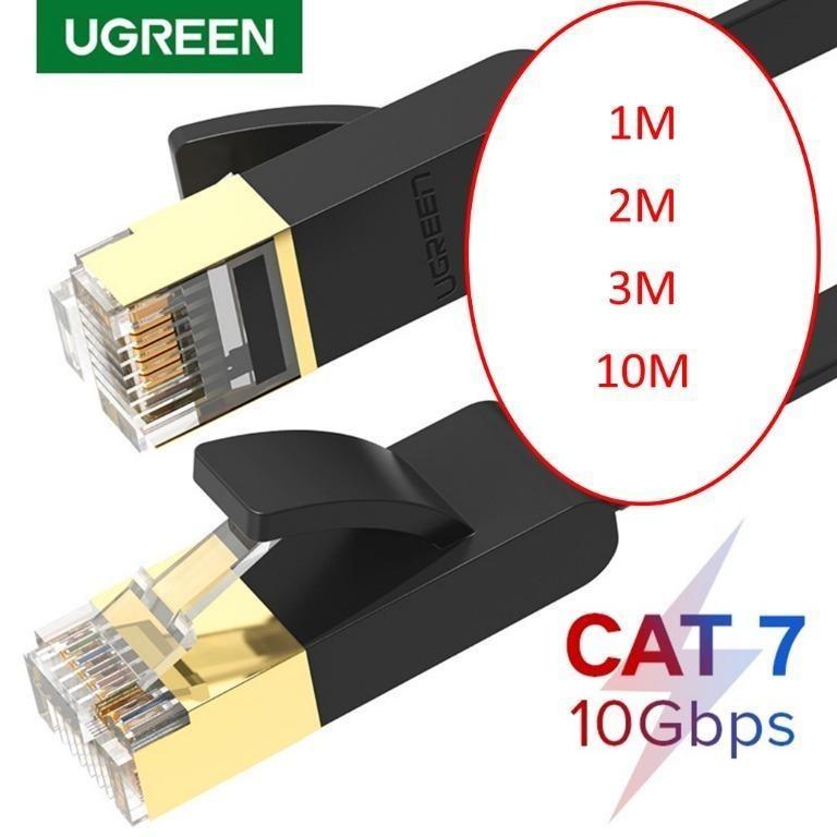 KASIMO Cat 7 Ethernet Cable 100 FT, Cat 7 Gigabit LAN Network Cable RJ45  High-Speed Flat Ethernet Cable 10Gbps 600Mhz/s STP for PC,Game Console,PS4,  PS5,Switch,Modem,Smart TV,Patch Panel 
