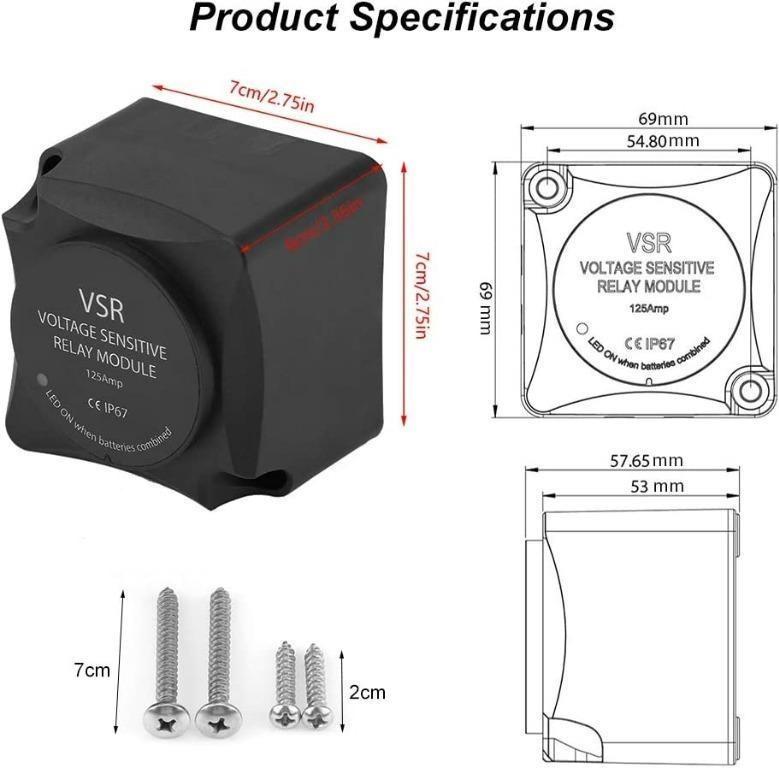 [867] Voltage Sensitive Relay (VSR) module 125Amp-Automatic charing ...