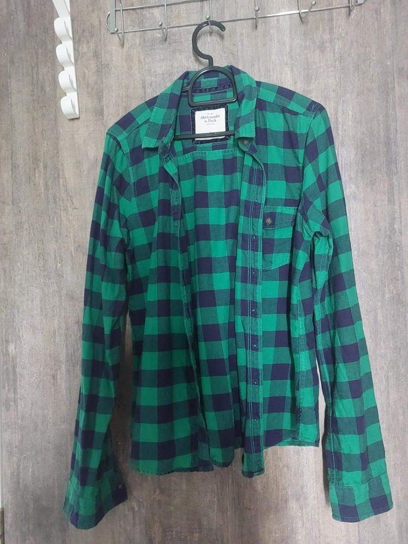Vintage abercrombie and fitch green check shirt, Men's Fashion, Tops & Sets, Tshirts & Polo