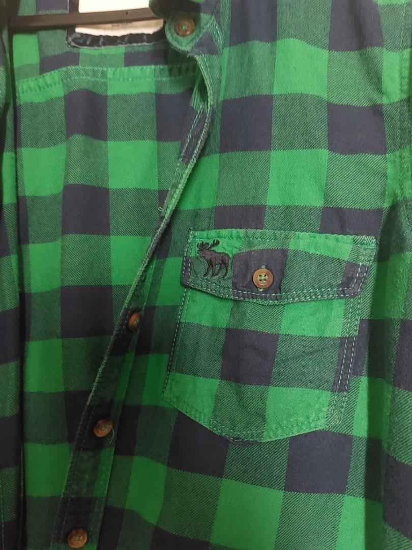 Vintage abercrombie and fitch green check shirt, Men's Fashion, Tops ...