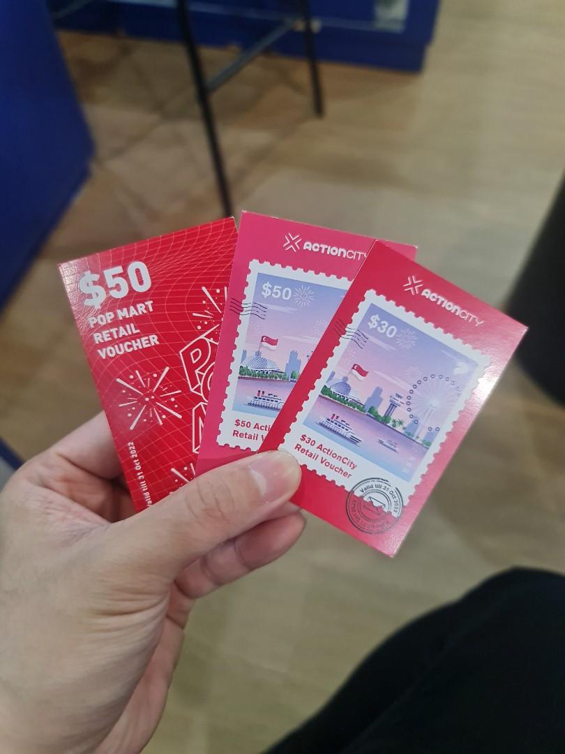 action city pop mart vouchers, Tickets & Vouchers, Vouchers on Carousell