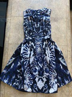 Alexander McQueen Blue Abstract Dress