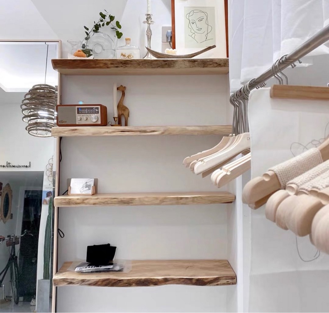 Alynna teak wood design shelves, Furniture & Home Living, Furniture