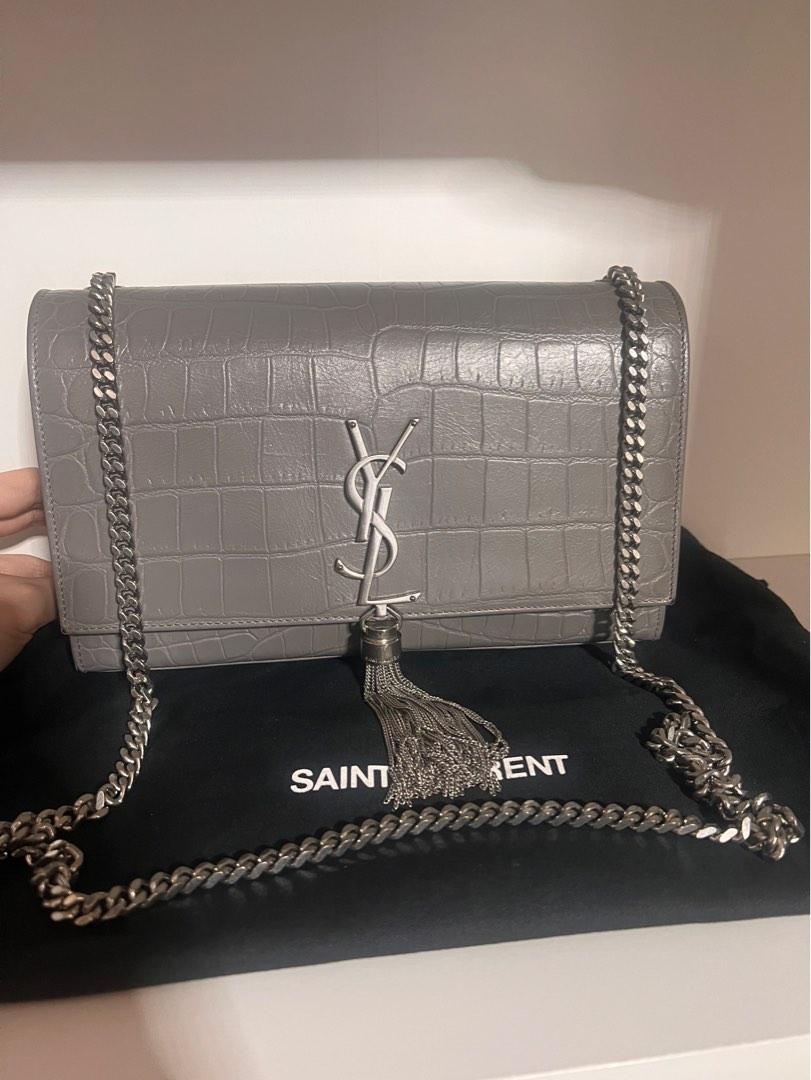 New Auth Saint Laurent YSL Kate Medium Black Leather Tassel Shoulder Bag  $2350
