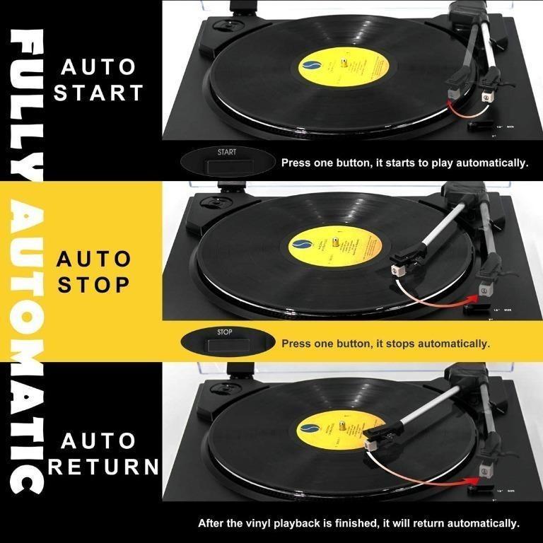 [B443] VINYL MUSIC ON Fully Automatic USB BeltDrive Stereo Turntable