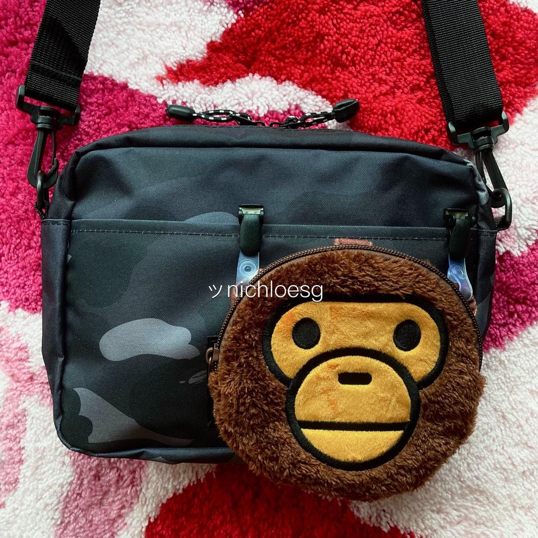 BAPE KIDS by A Bathing Ape Camo Black Shoulder Bag with MILO Pouch 2022 AW  