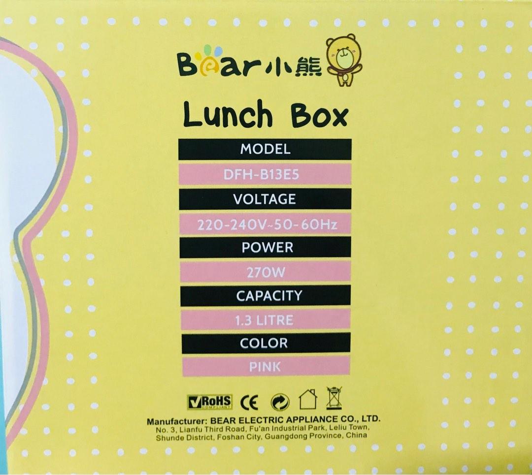 Bear Electric Lunch Box, Stainless Steel Rice Cooker (DFHB13E5), TV