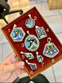 Beautiful Handcrafted STERLING SILVER Micro Inlay pendants