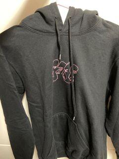 Black Hoodie with pink faces design