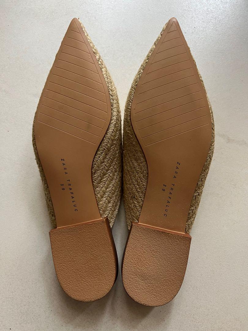 Zara top straw mules