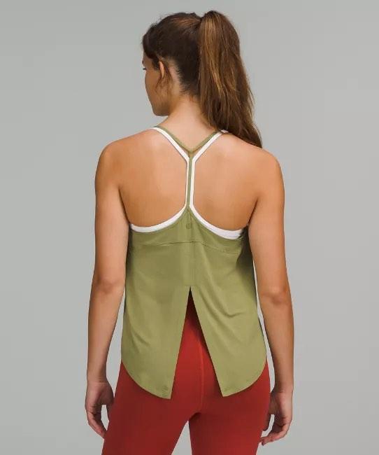 Modal-Silk Blend Tie-Front Yoga Tank Top