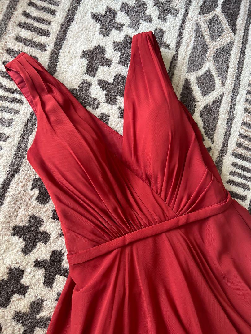 Red orange best sale bridesmaid dresses